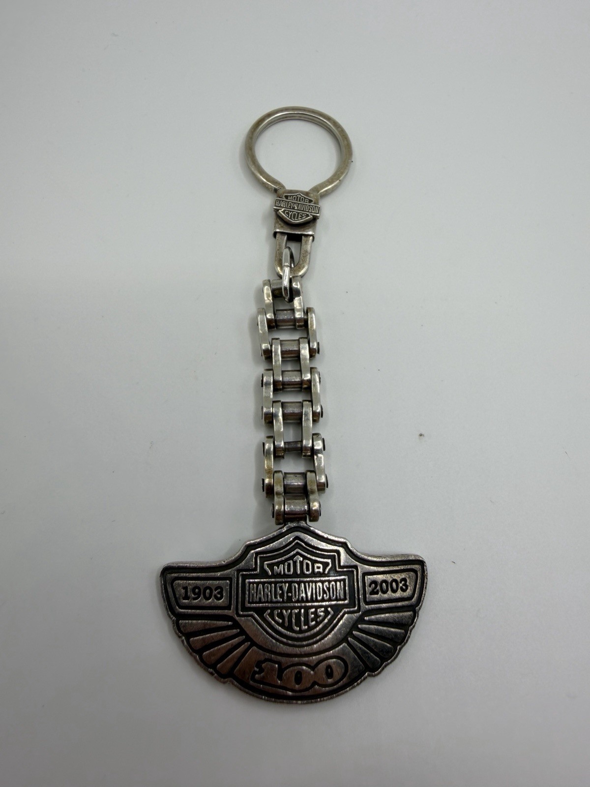 Harley Davidson 100th Anniversary 1903-2003 Sterling Silver 925 Keychain 44.28g Harley Davidson 100th Anniversary 1903-2003 Sterling Silver 925 Keychain 44.28g