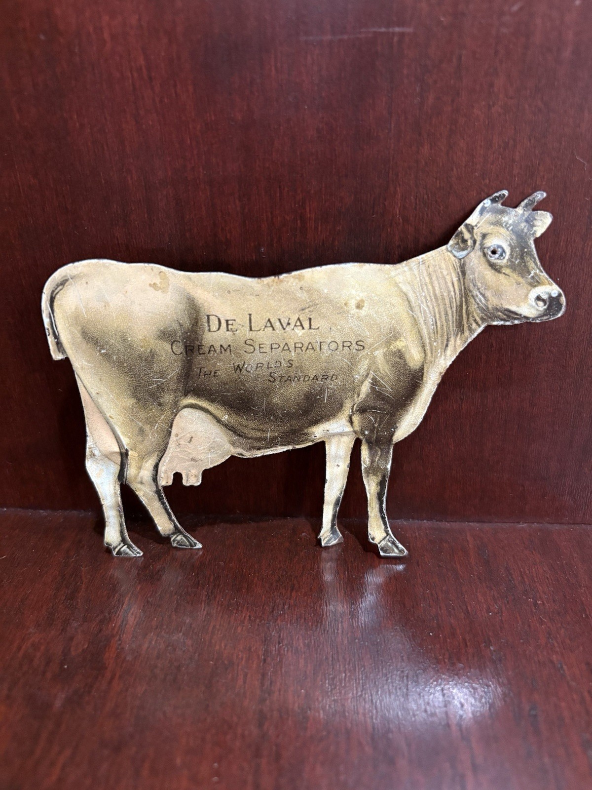 Antique De Laval Tin Die Cut Cow Advertising Cream Separator Vintage 1920 Read Antique De Laval Tin Die Cut Cow Advertising Cream Separator Vintage 1920 Read