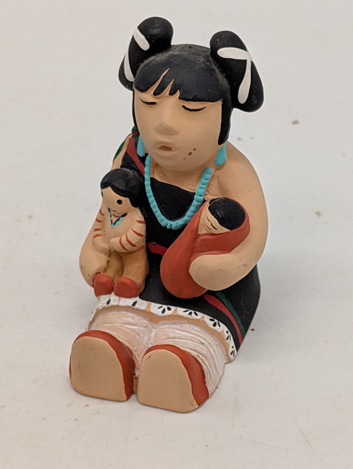 Vtg Teissedre Native American Storyteller 2 Children Figurine 1987 2.75" Read Vtg Teissedre Native American Storyteller 2 Children Figurine 1987 2.75" Read