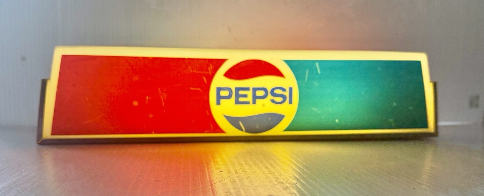 Vintage 1970s Pepsi Double Sided Lighted Ad Sign 16” Works But Needs Cord Repair Vintage 1970s Pepsi Double Sided Lighted Ad Sign 16” Works But Needs Cord Repair