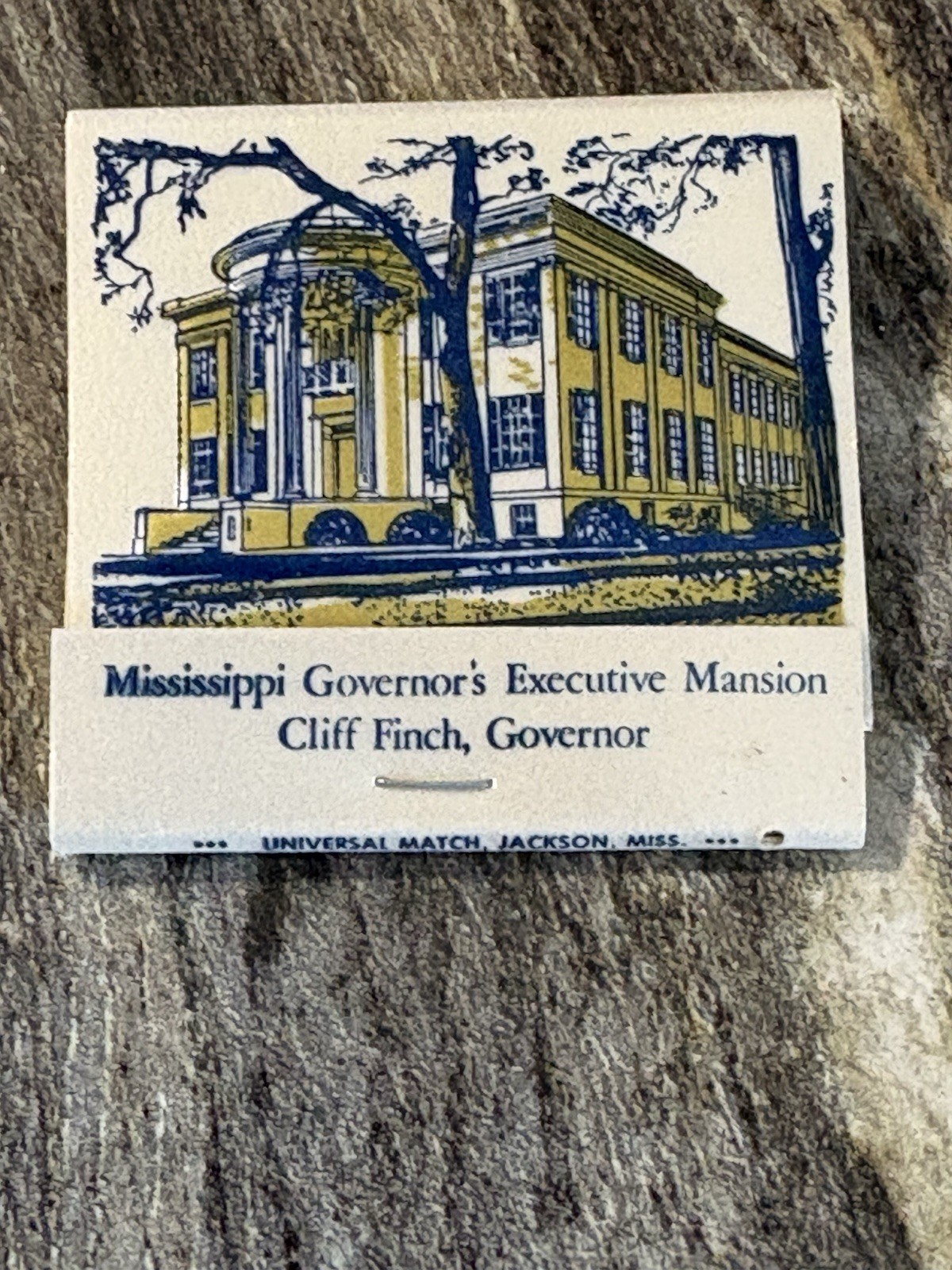 Vintage Cliff Finch Mississippi Governor’s Mansion Matchbook Full Matches 1970s Vintage Cliff Finch Mississippi Governor’s Mansion Matchbook Full Matches 1970s