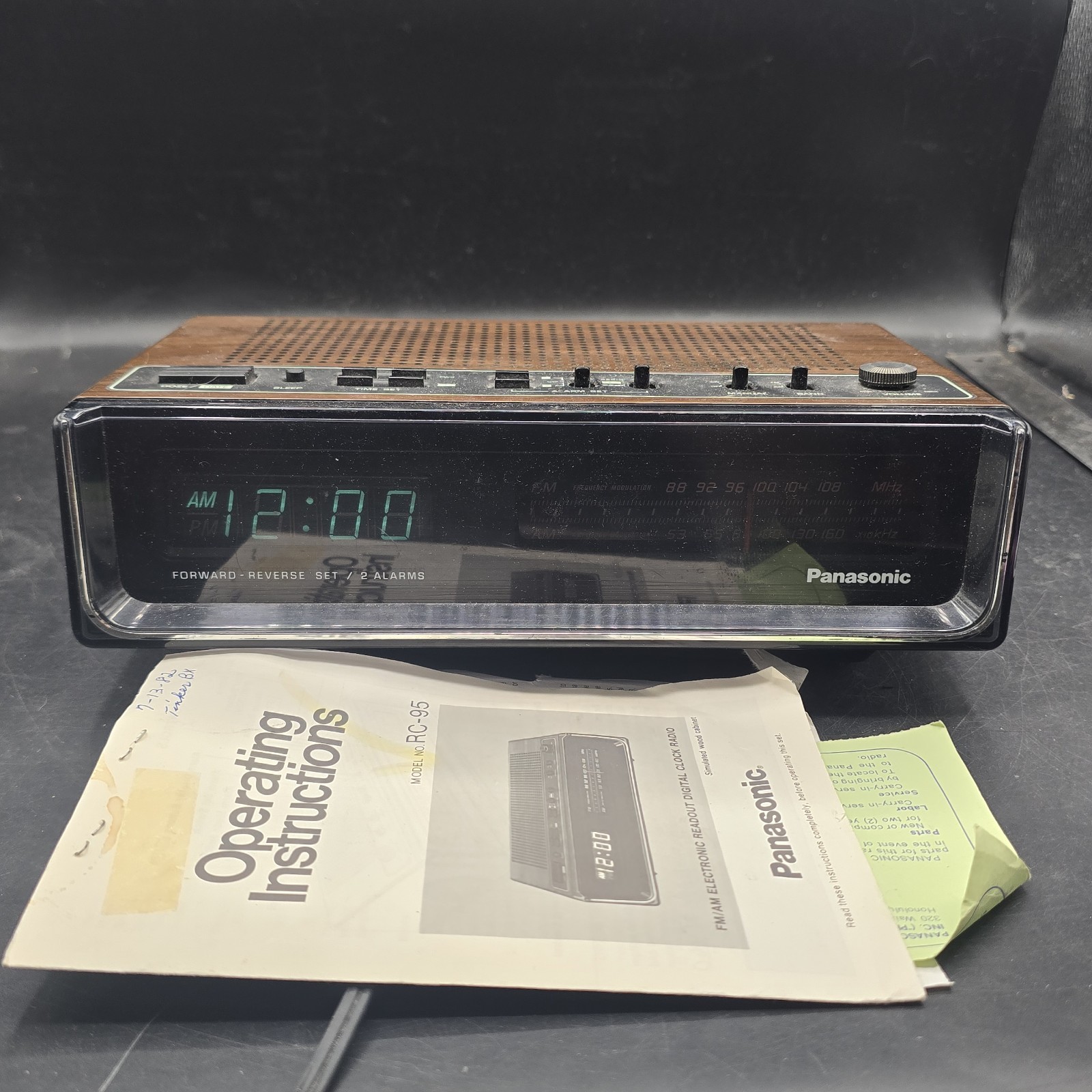 Panasonic RC-95 AM FM Alarm Clock Radio Working Vtg Panasonic RC-95 AM FM Alarm Clock Radio Working Vtg
