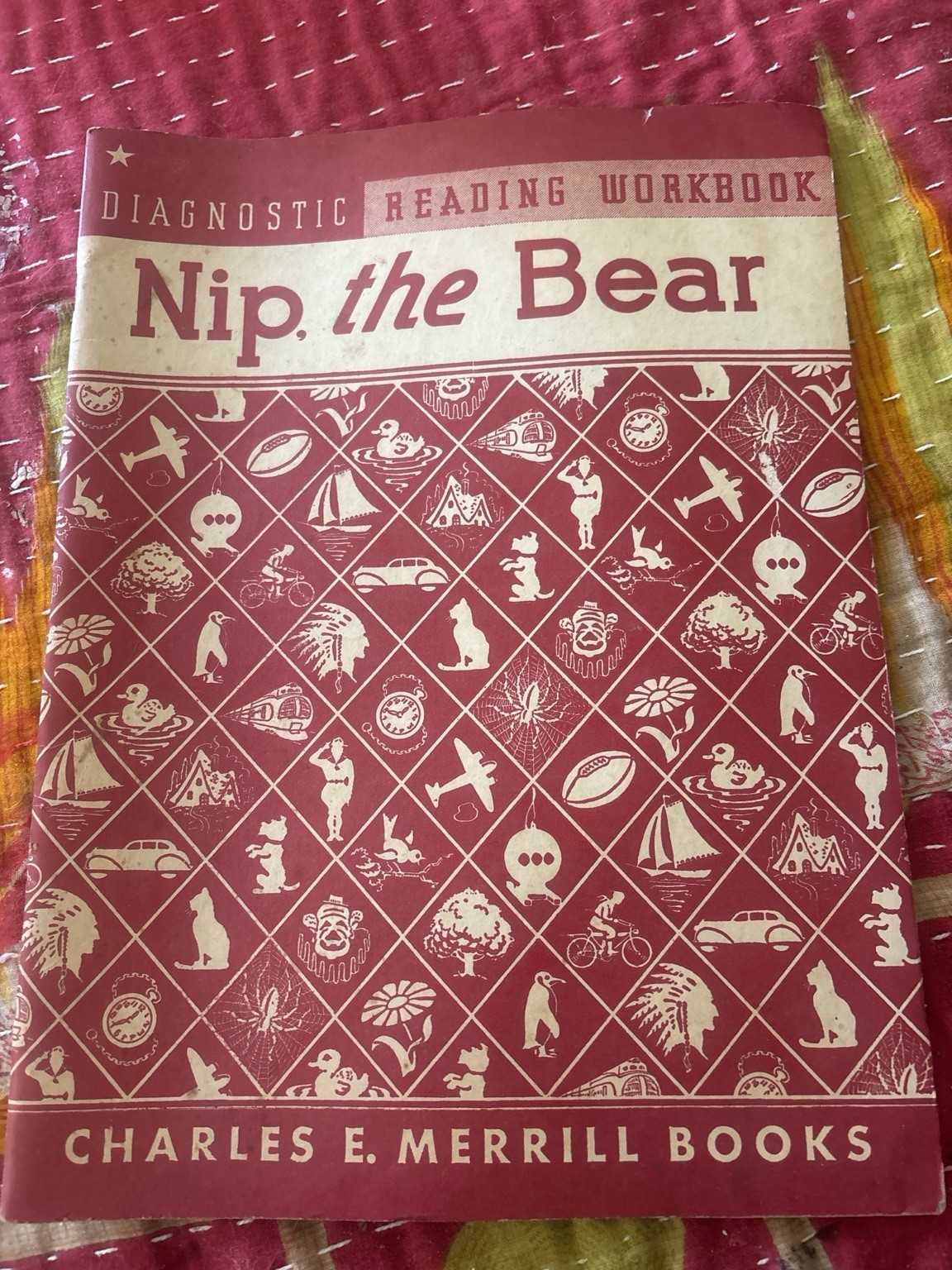 Vintage 1960 Nip the Bear Diagnostic Reading Workbook Mid Century School Book Vintage 1960 Nip the Bear Diagnostic Reading Workbook Mid Century School Book