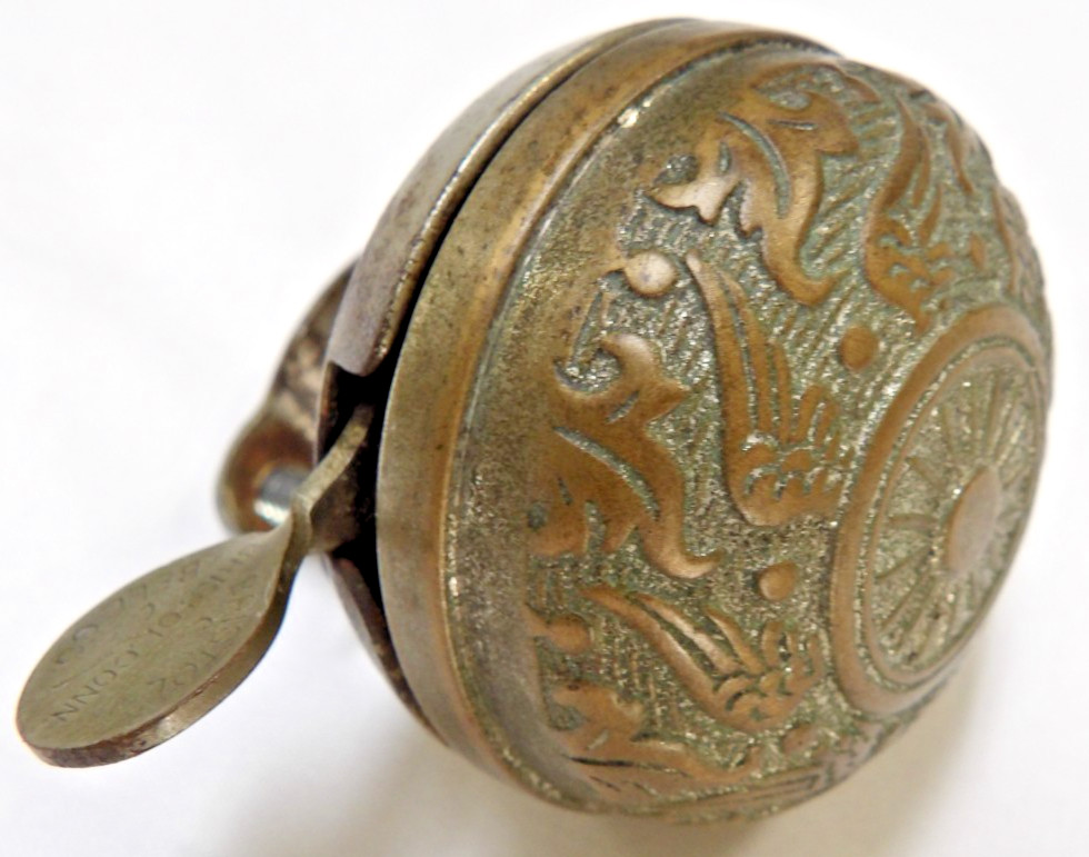 ANTIQUE 1897 CORBIN NO 5B L.A.W. BICYCLE BELL WINGED WHEEL BRISTON CONN RARE EUC ANTIQUE 1897 CORBIN NO 5B L.A.W. BICYCLE BELL WINGED WHEEL BRISTON CONN RARE EUC