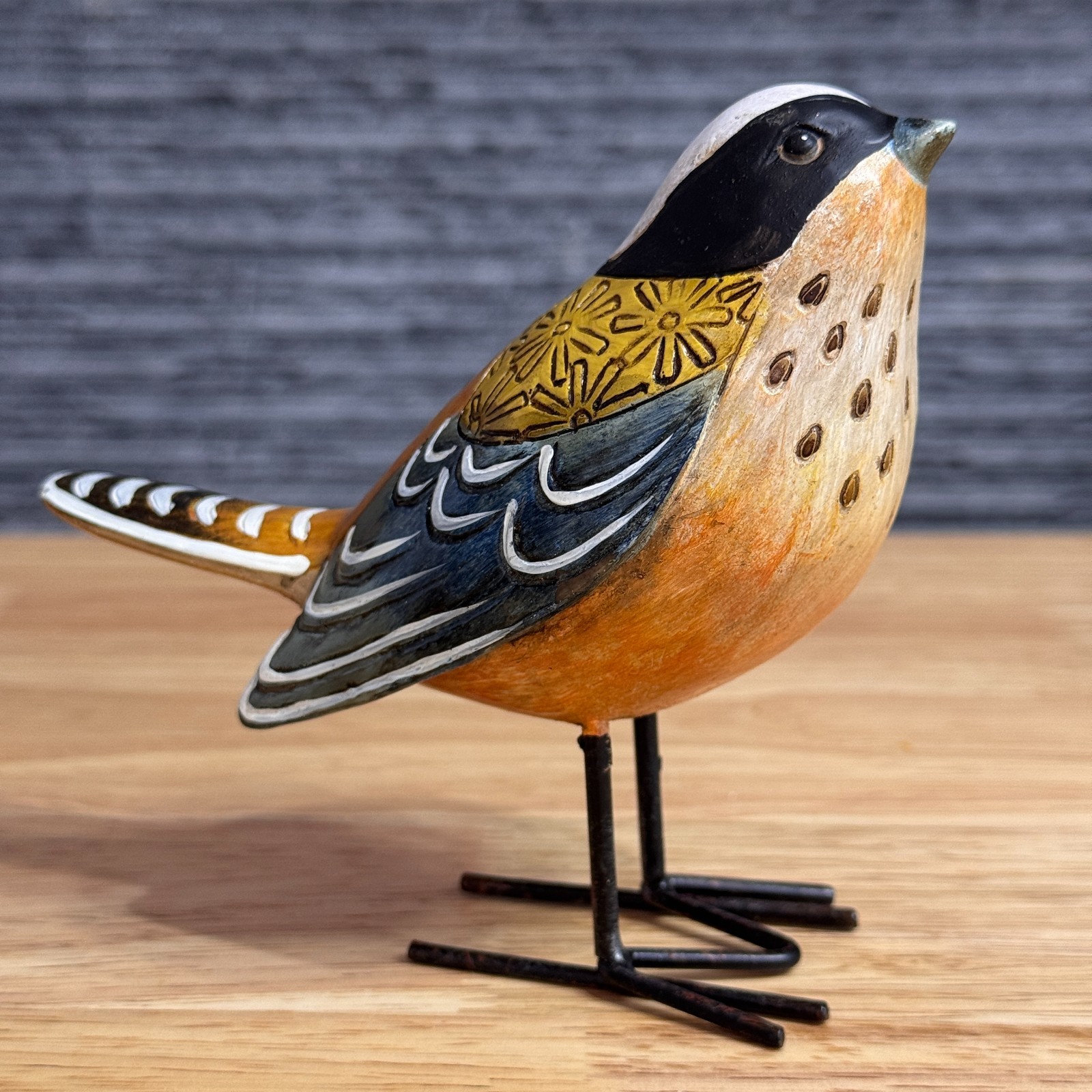 Hand Carved Bird Figurine Painted Wooden Style Spanish Decor 5'' Tabletop Bird Hand Carved Bird Figurine Painted Wooden Style Spanish Decor 5'' Tabletop Bird
