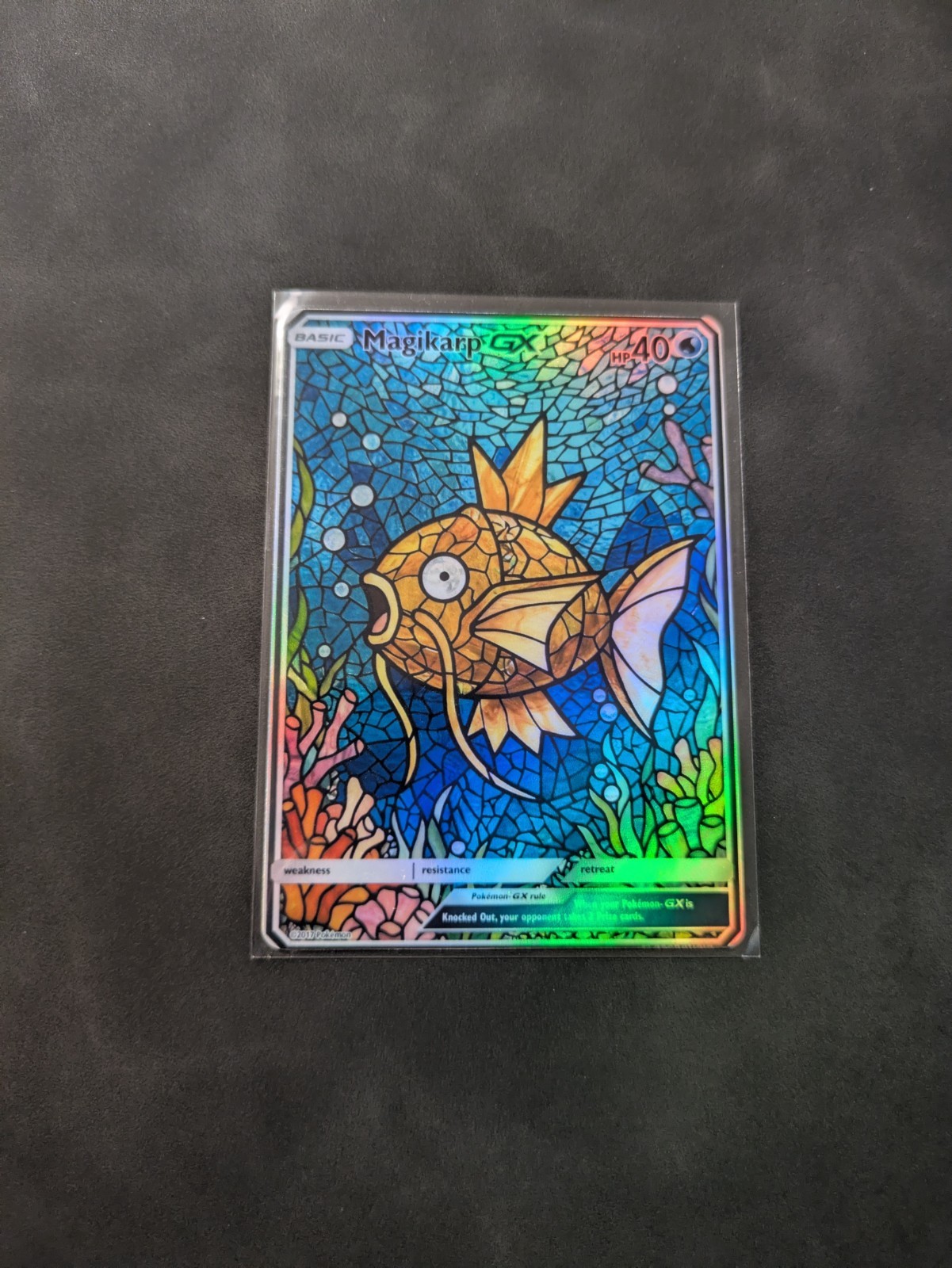 Stained Glass Style Shiny Magikarp Holographic Display Card Stained Glass Style Shiny Magikarp Holographic Display Card