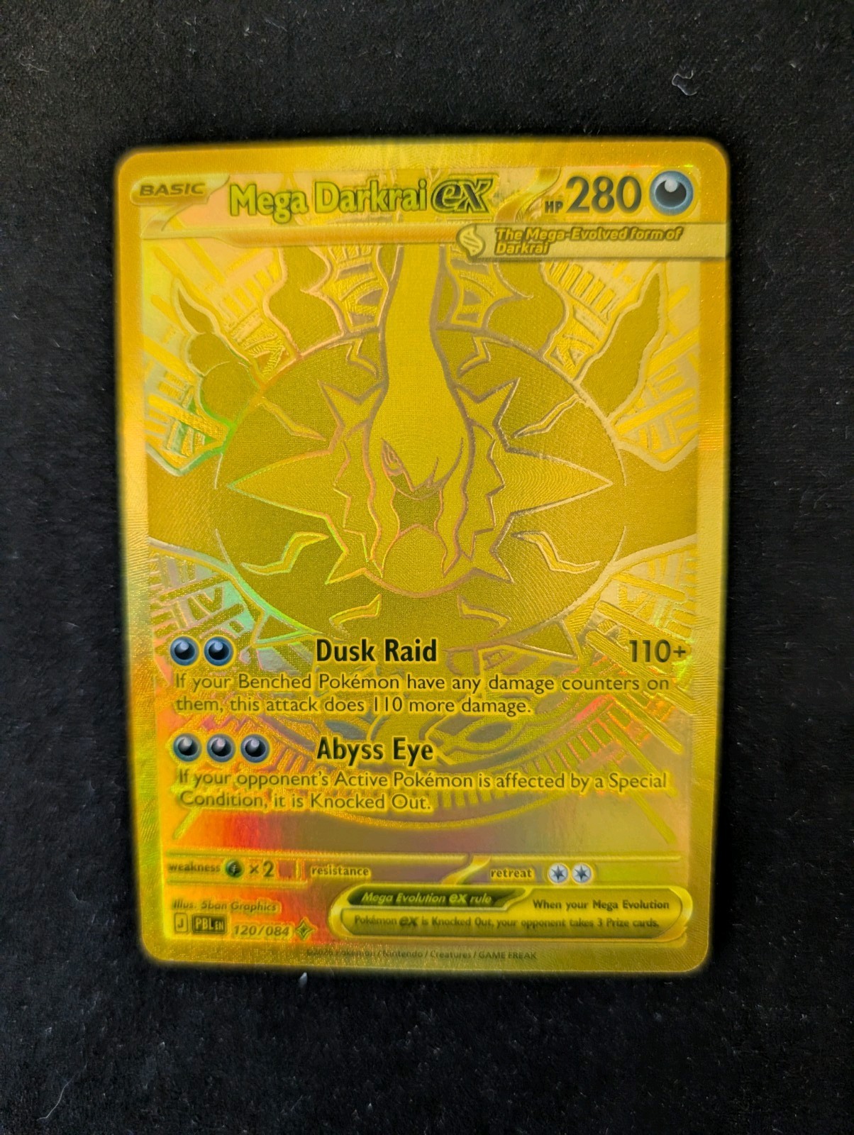 🔥 Mega Darkrai EX Full Art Foil 🔥 Ultra Rare Gold Pokemon Card 120/084 🔥 Mega Darkrai EX Full Art Foil 🔥 Ultra Rare Gold Pokemon Card 120/084