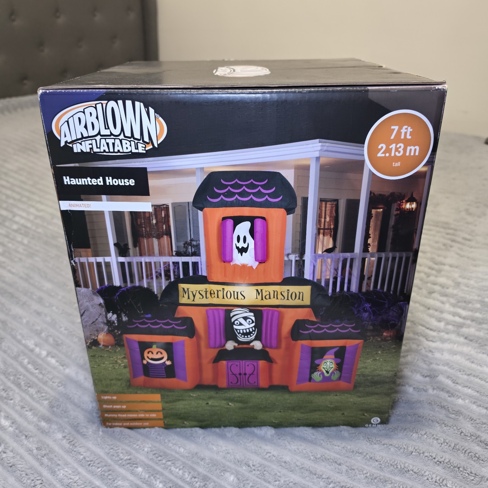 Gemmy 7Ft LED Animated Haunted House Mysterious Mansion Airblown Inflatable-NEW Gemmy 7Ft LED Animated Haunted House Mysterious Mansion Airblown Inflatable-NEW