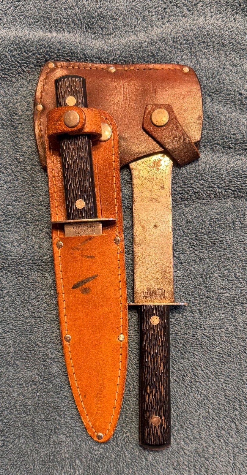 Vintage Imperial Knife and Hatchet Combo Made in Providence R.I. USA