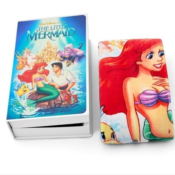 Disney The Little Mermaid Classic VHS Boxed Silk Touch Throw Blanket 50" × 70" Disney The Little Mermaid Classic VHS Boxed Silk Touch Throw Blanket 50" × 70"