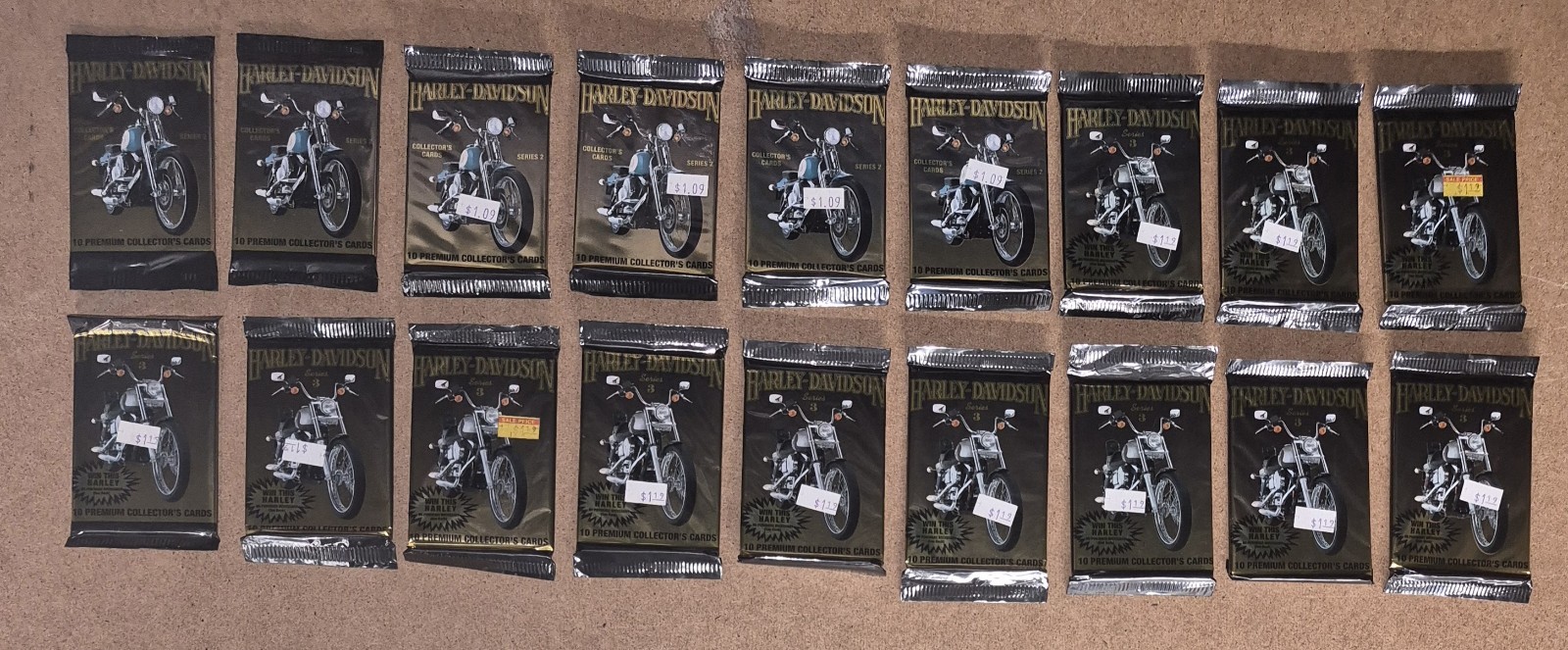 1992 Harley Davidson Unopened Sealed 18 Packs Lot 10 Premium Cards Per Pack 