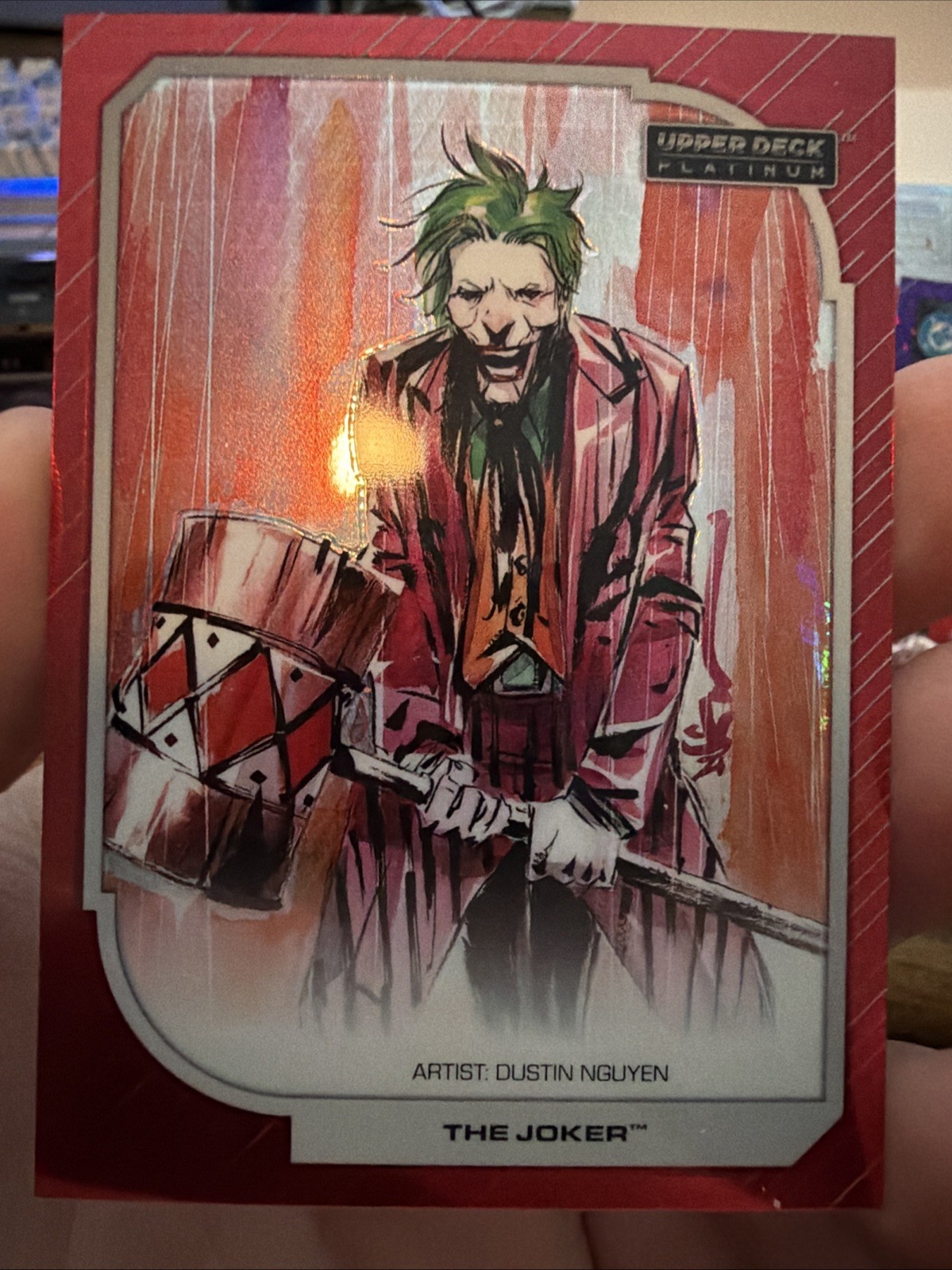 2026 Upper Deck Dc Platinum Joker Red Prism /199 2026 Upper Deck Dc Platinum Joker Red Prism /199