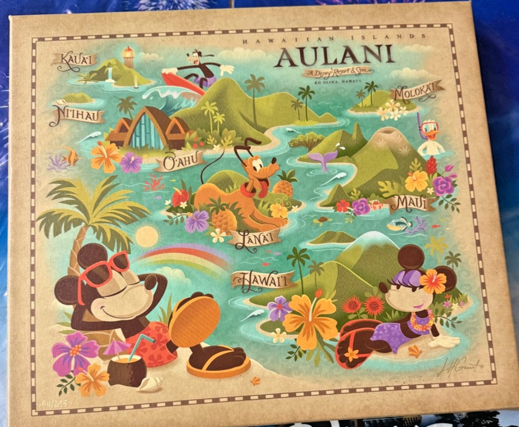 Disney Aulani Resort Hawaiian Islands Canvas Wrap 194/295 Jeff Granito 14x16" Disney Aulani Resort Hawaiian Islands Canvas Wrap 194/295 Jeff Granito 14x16"