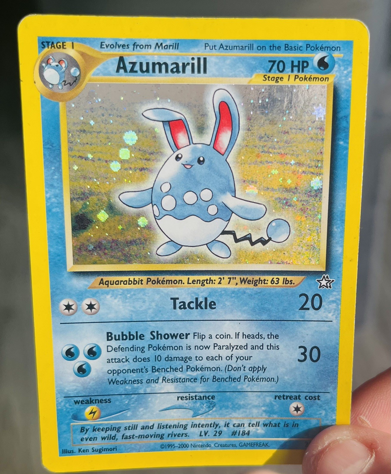 Pokemon TCG - Azumarill 2/111 Holo - WOTC Neo Genesis Rare Holo Pokemon TCG - Azumarill 2/111 Holo - WOTC Neo Genesis Rare Holo