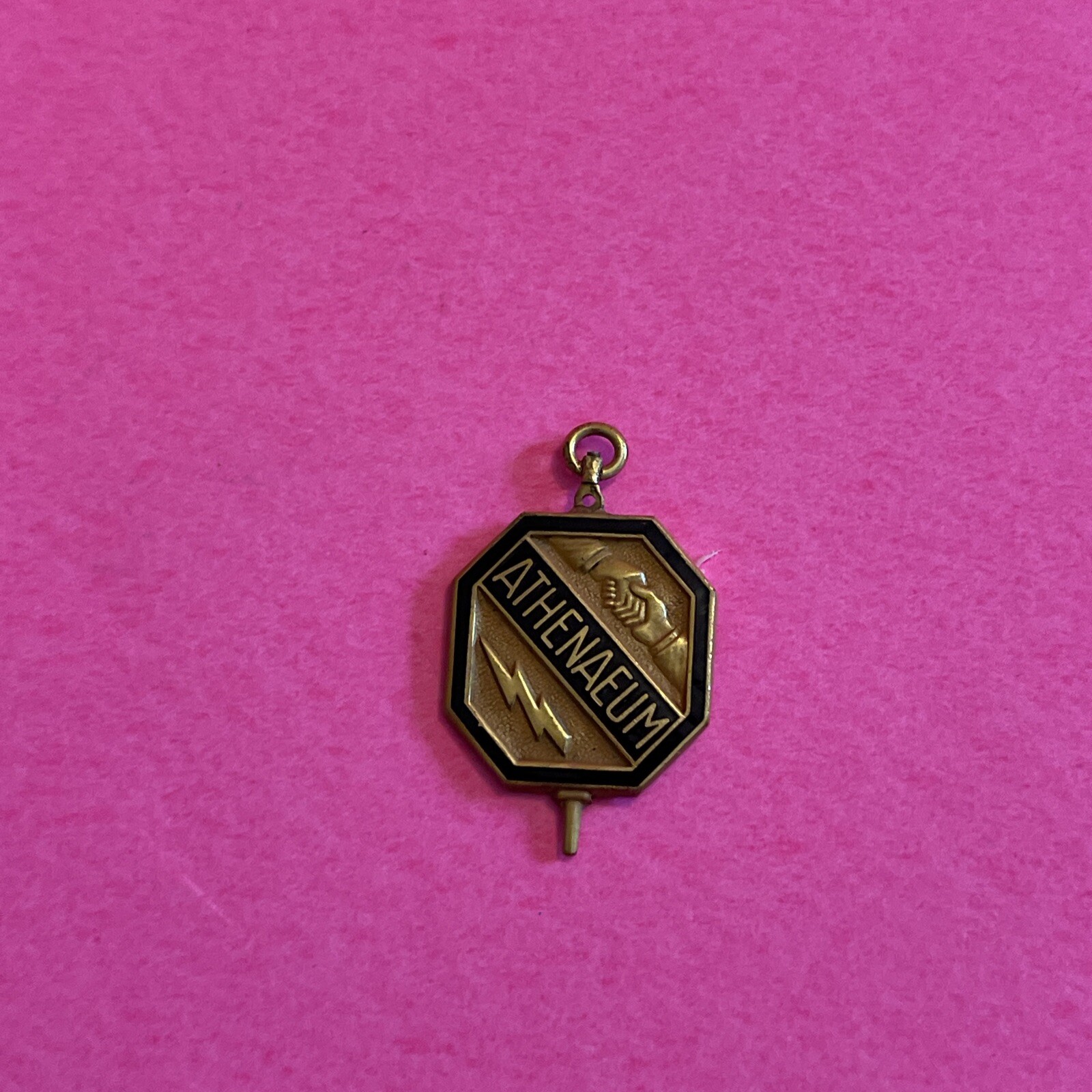 Rare Vintage Athenaeum pin medal pendant Fireman ? Military ? Rare Vintage Athenaeum pin medal pendant Fireman ? Military ?