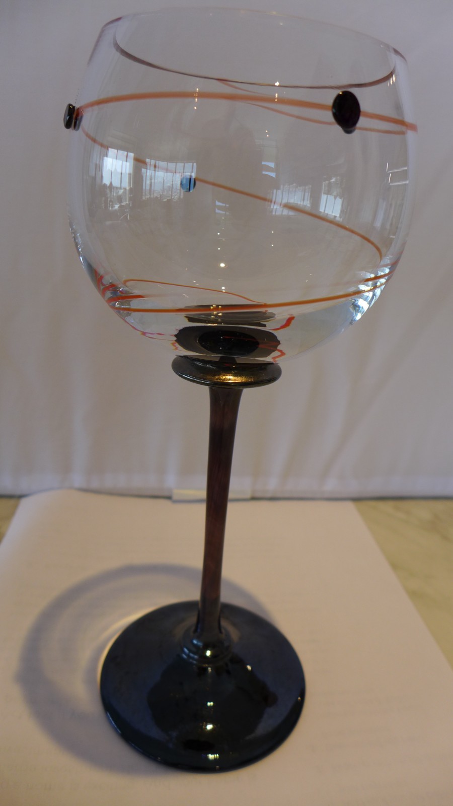 Vintage Signed Ivan Stefanik Wine Glasses, Bohemian Art Glass. Czech Republic Vintage Signed Ivan Stefanik Wine Glasses, Bohemian Art Glass. Czech Republic