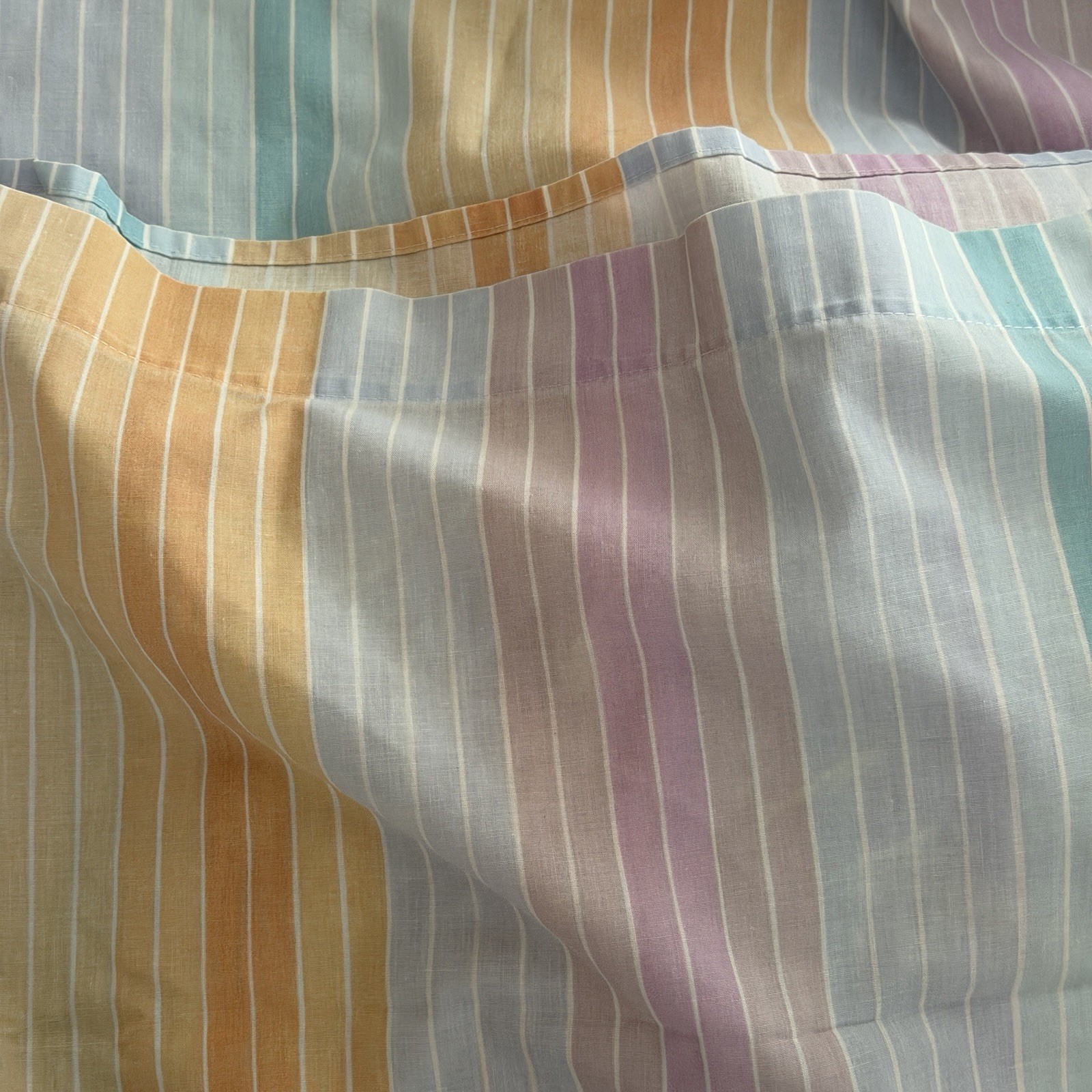 Vintage 80s Pastel Rainbow Twin Sheet Set Fitted Flat 2 PC Tastemaker Peach Blue Vintage 80s Pastel Rainbow Twin Sheet Set Fitted Flat 2 PC Tastemaker Peach Blue