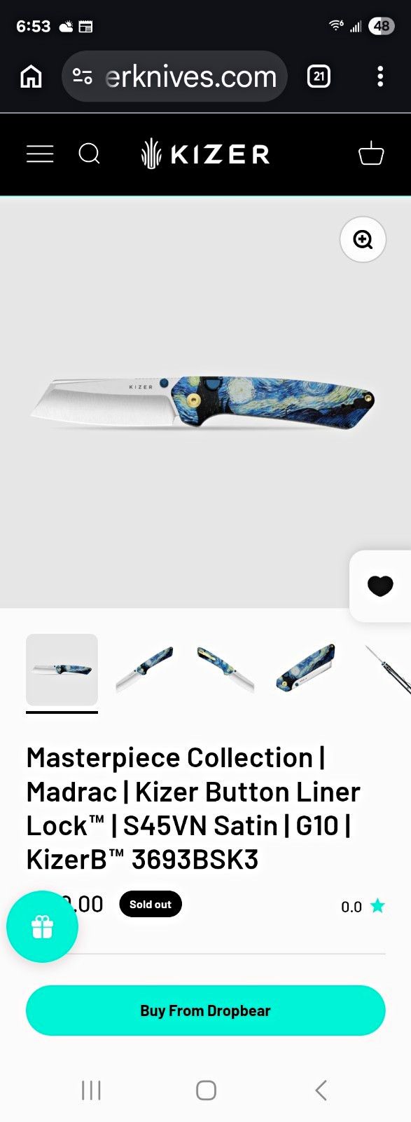 Kizer MadRac Masterpiece Pocketknife S45VN Sheepsfoot Plain Liner G10 K3693BSK3 Kizer MadRac Masterpiece Pocketknife S45VN Sheepsfoot Plain Liner G10 K3693BSK3