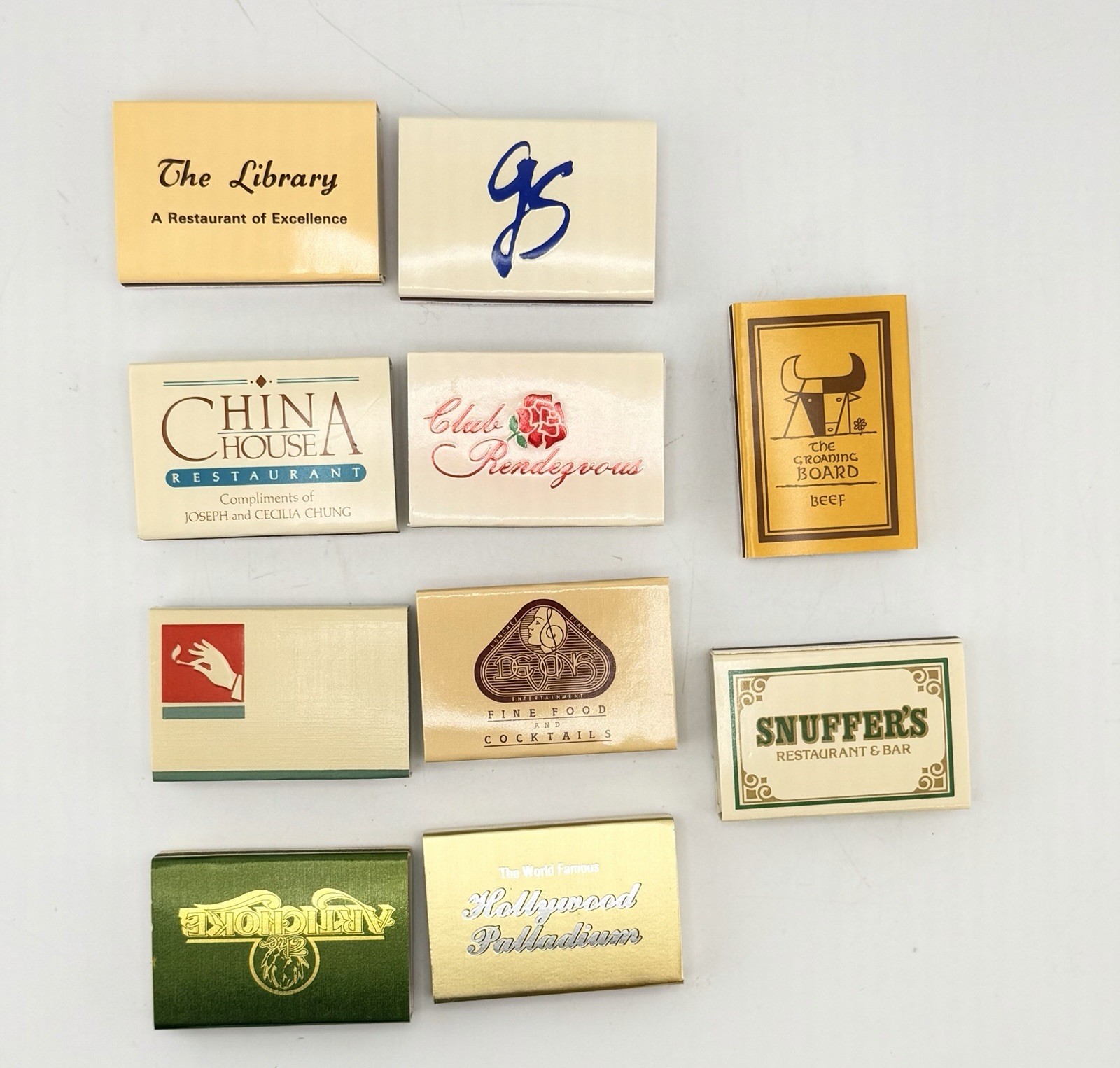 Vintage Advertising Matchbox Lot 10 NOS Restaurants Hotels Hollywood Palladium