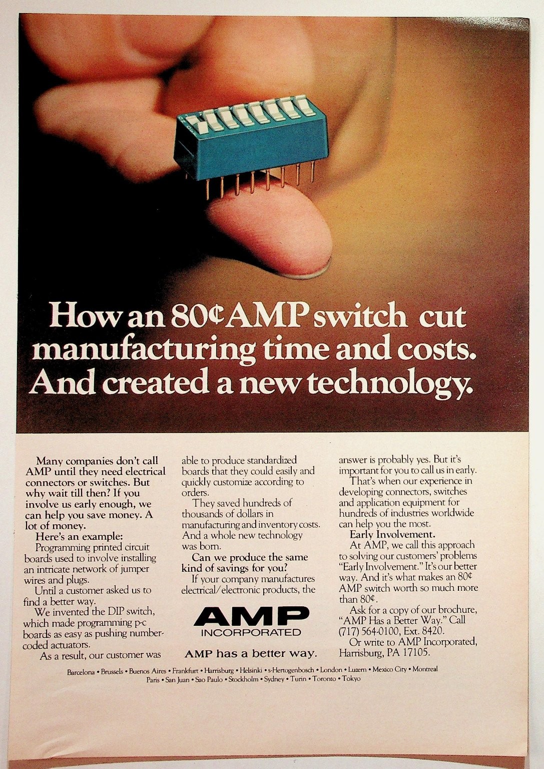 AMP Incorporated 1979 Original Print Advertisement 8 x 11 Electrical Switch AMP Incorporated 1979 Original Print Advertisement 8 x 11 Electrical Switch