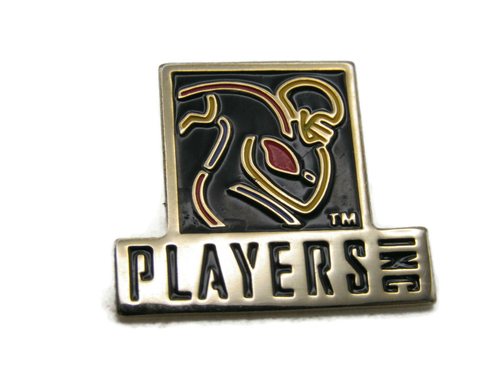 Vintage Players Inc NFLPA Pin Stylized Football Player Logo Gold Tone Enamel