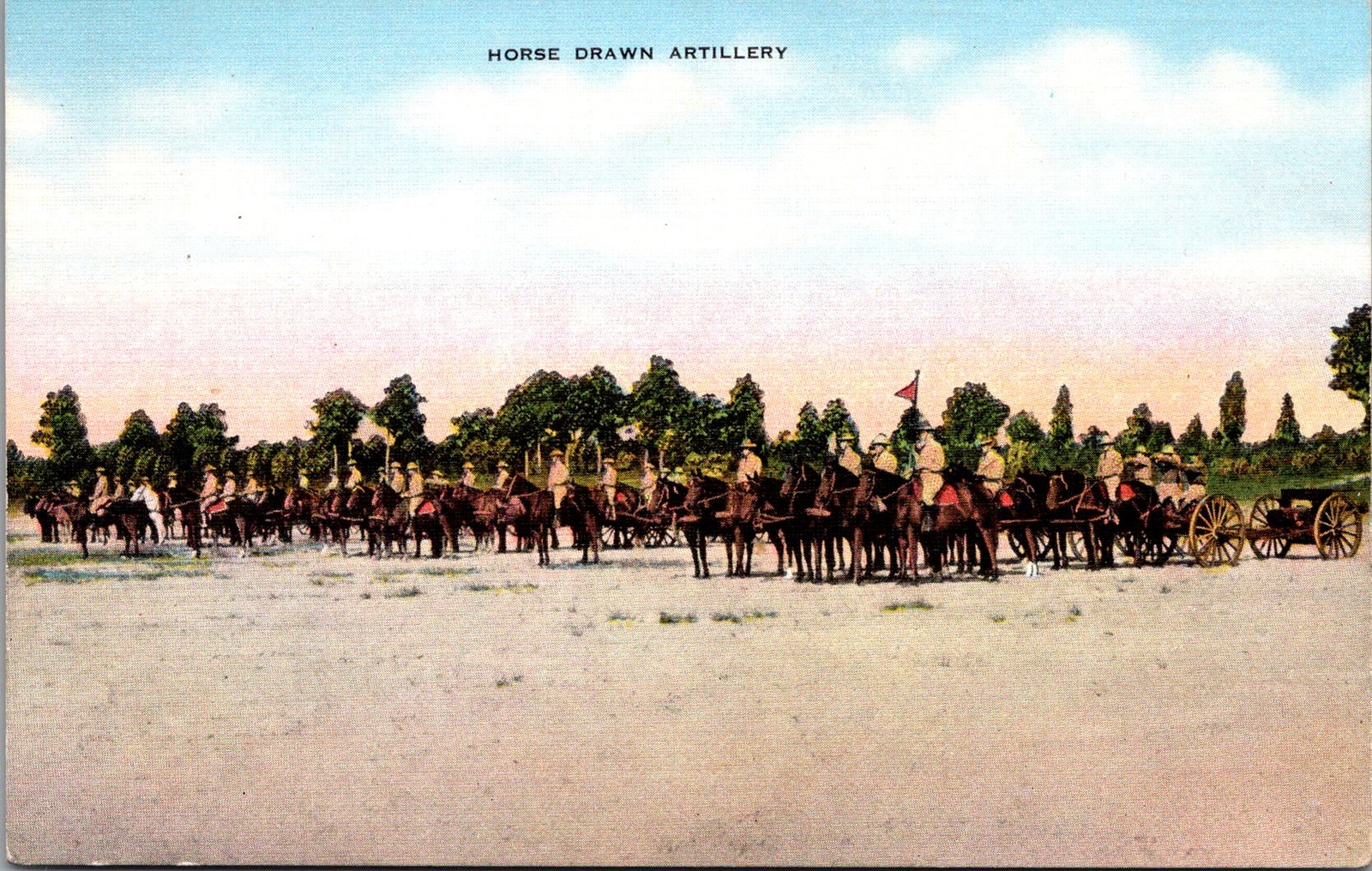 Horse Drawn Artillery Vintage Postcard 5P21-11