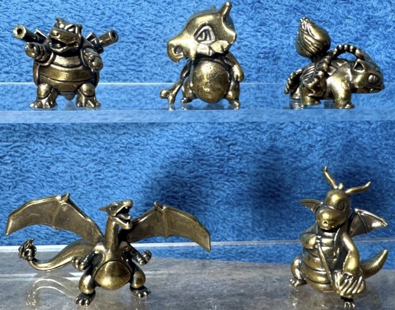 Pokemon Metal Figures Brass Set ~ Charizard Dragonite Cubone Ivysaur Blastoise Pokemon Metal Figures Brass Set ~ Charizard Dragonite Cubone Ivysaur Blastoise