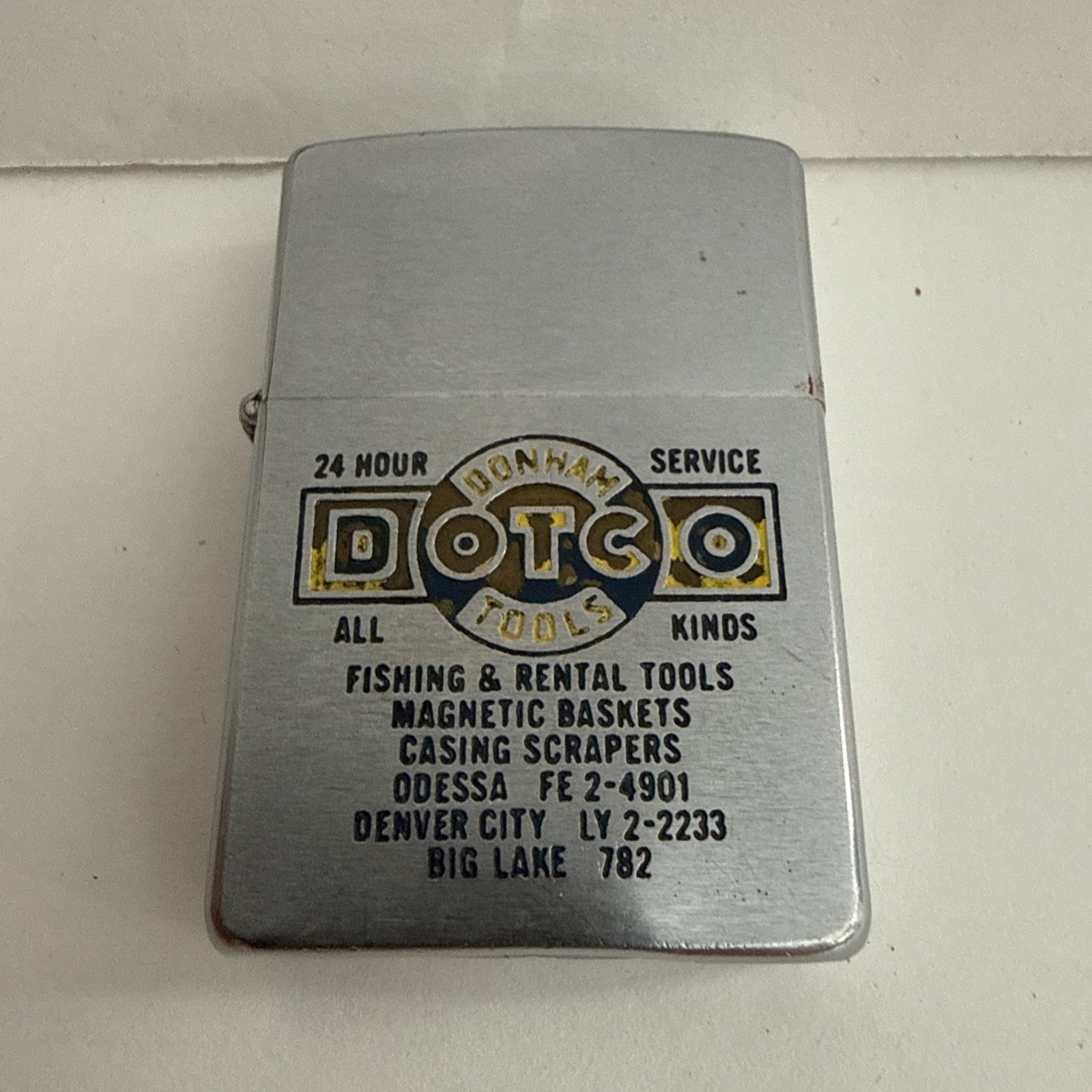 Vintage 1950s Zippo Donham Tool Co Texas Oilfield Advertising Lighter Odessa TX Vintage 1950s Zippo Donham Tool Co Texas Oilfield Advertising Lighter Odessa TX