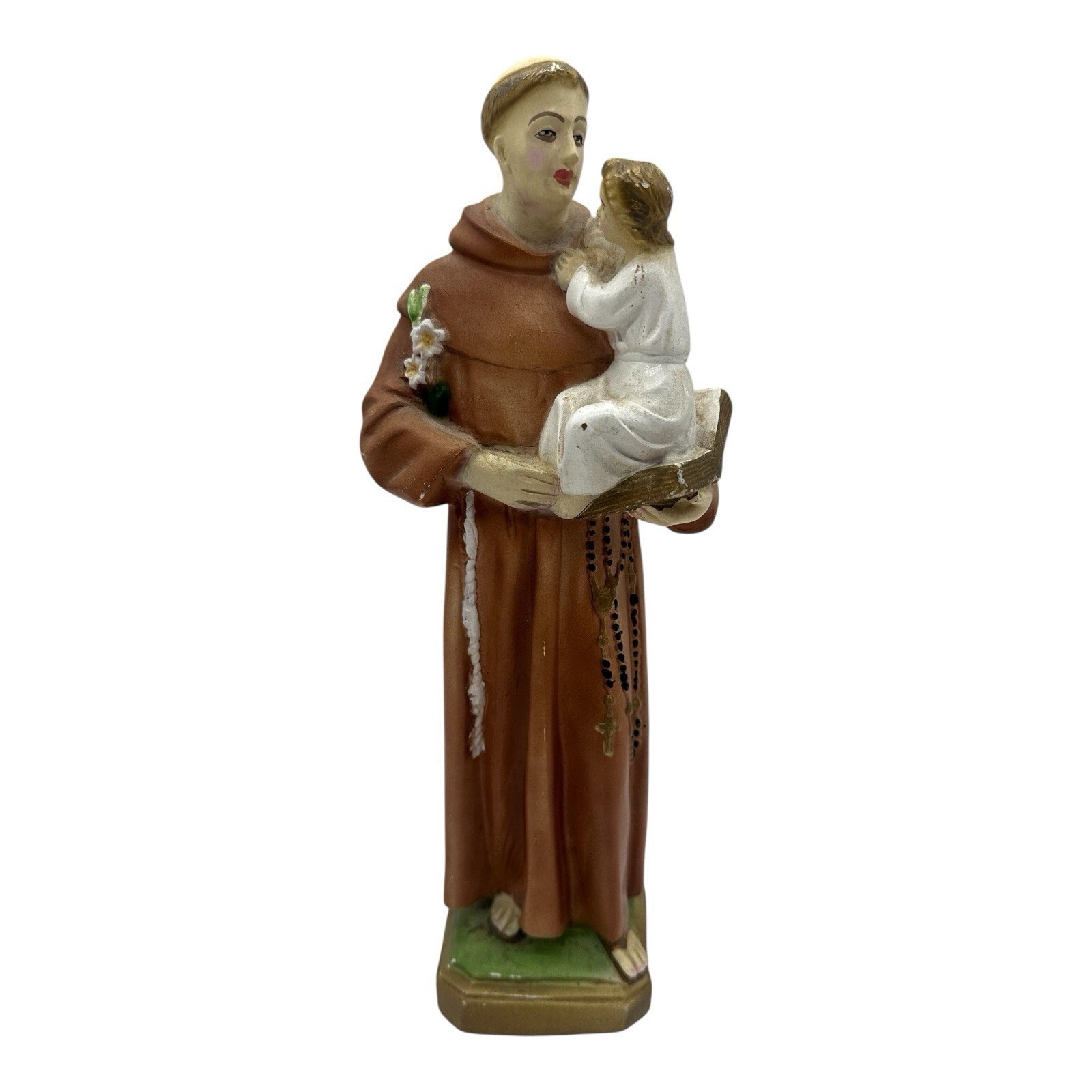 Vintage Saint Anthony Chalkware Statue Painted Figurine 11" Tall 60s 70s Vintage Saint Anthony Chalkware Statue Painted Figurine 11" Tall 60s 70s