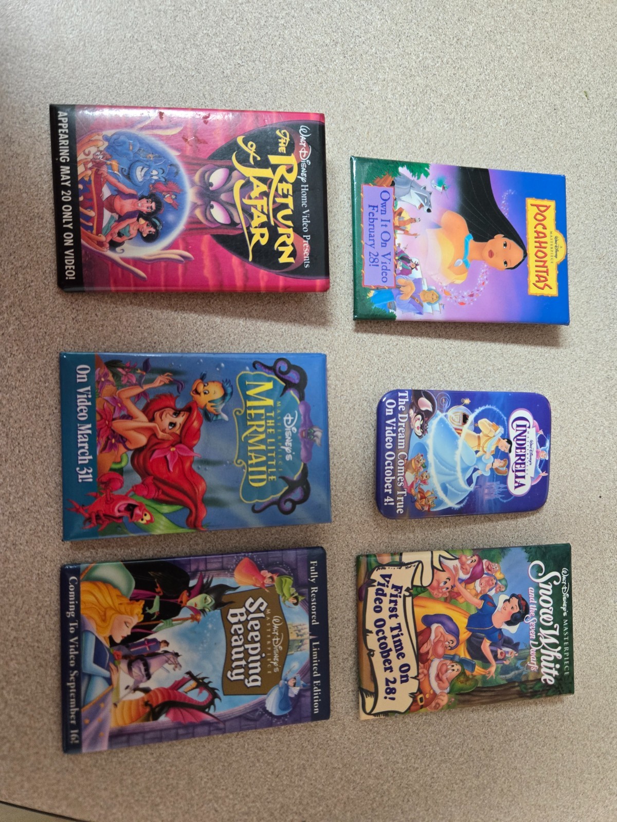 Vintage Disney Princess Promotional Pin; Lot of 6 Vintage Disney Princess Promotional Pin; Lot of 6