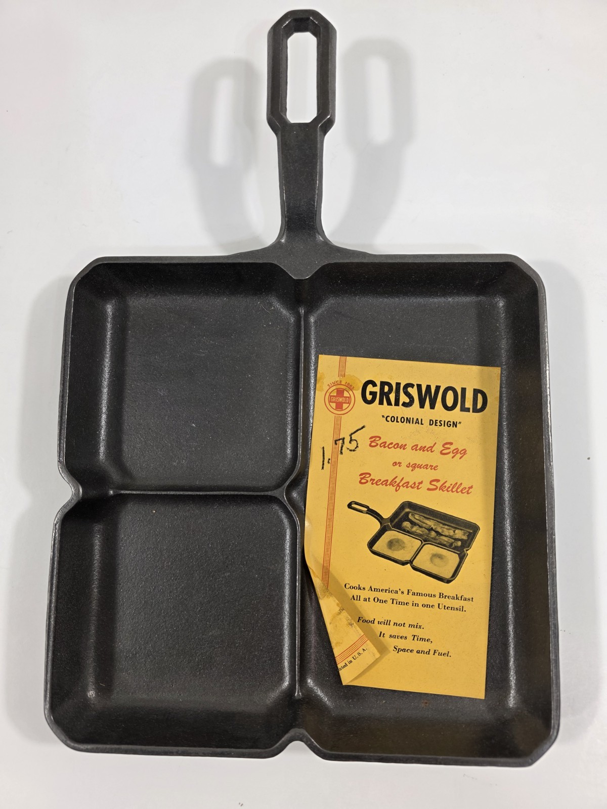 New Griswold Cast Iron Colonial Breakfast Skillet #666 Very Rare NOS Stickered New Griswold Cast Iron Colonial Breakfast Skillet #666 Very Rare NOS Stickered