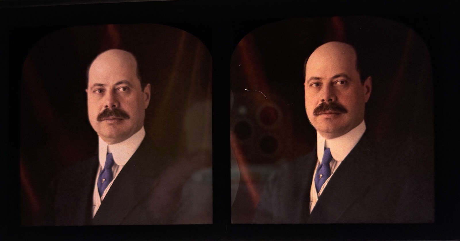 Antique Stereoscopic Color Glass Photo William Addison Wheelock NYC Society Antique Stereoscopic Color Glass Photo William Addison Wheelock NYC Society