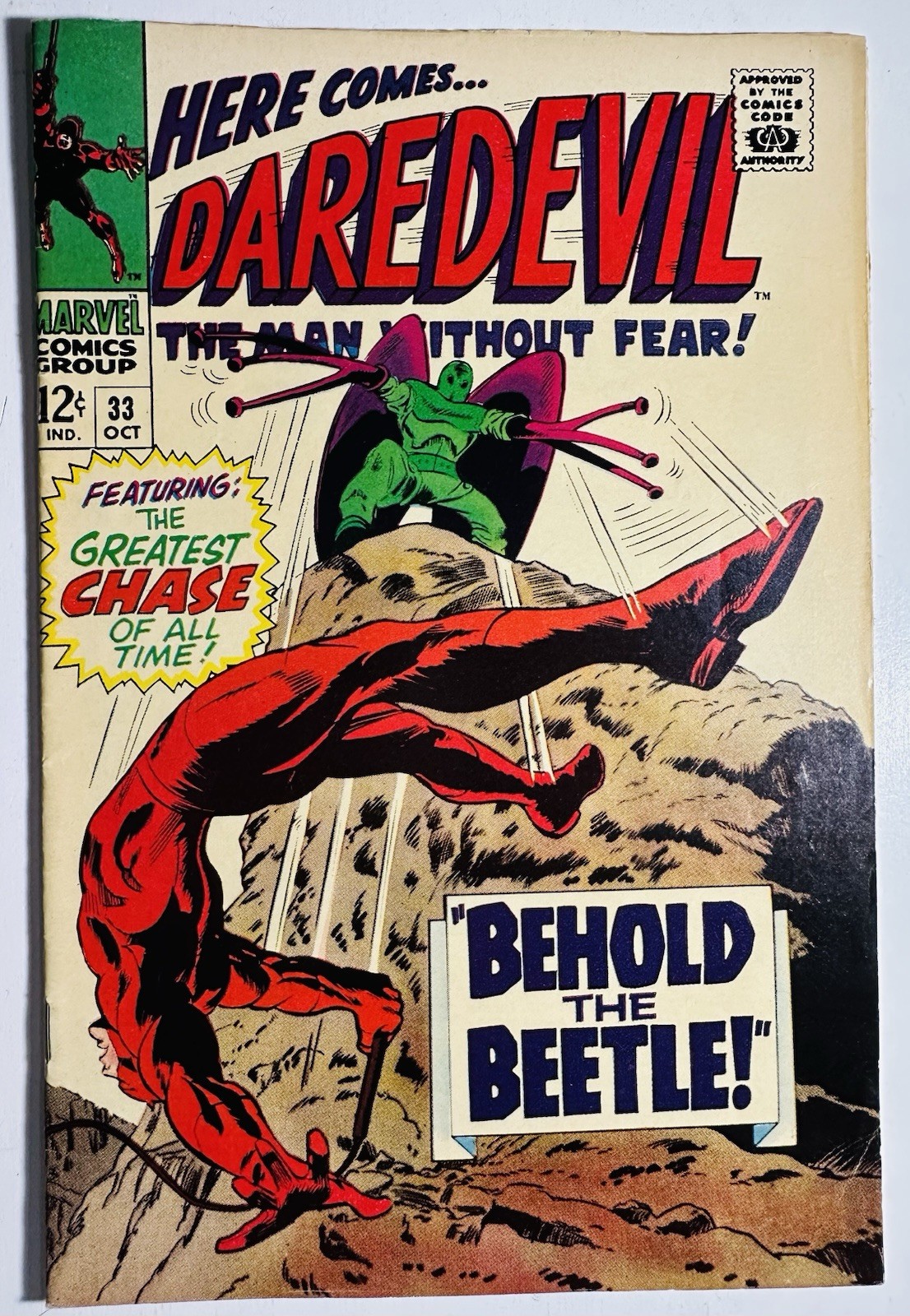 Daredevil #33 -Marvel Comics 1967 -Beetle Appearance BEAUTIFUL COPY VF+