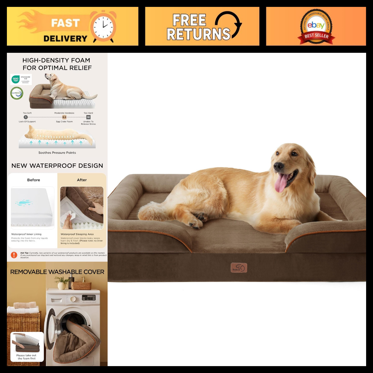 Bedsure Orthopedic XLPlus Dog Bed Extra Large Washable Original Design Bedsure Orthopedic XLPlus Dog Bed Extra Large Washable Original Design