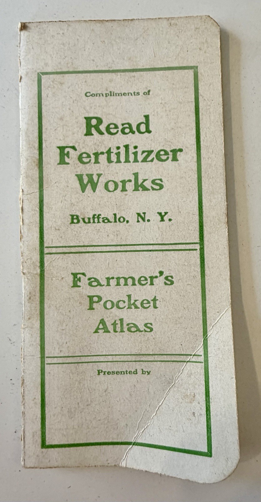 1904 Read Fertilizer Works Farmer’s Pocket Atlas Buffalo NY Booklet