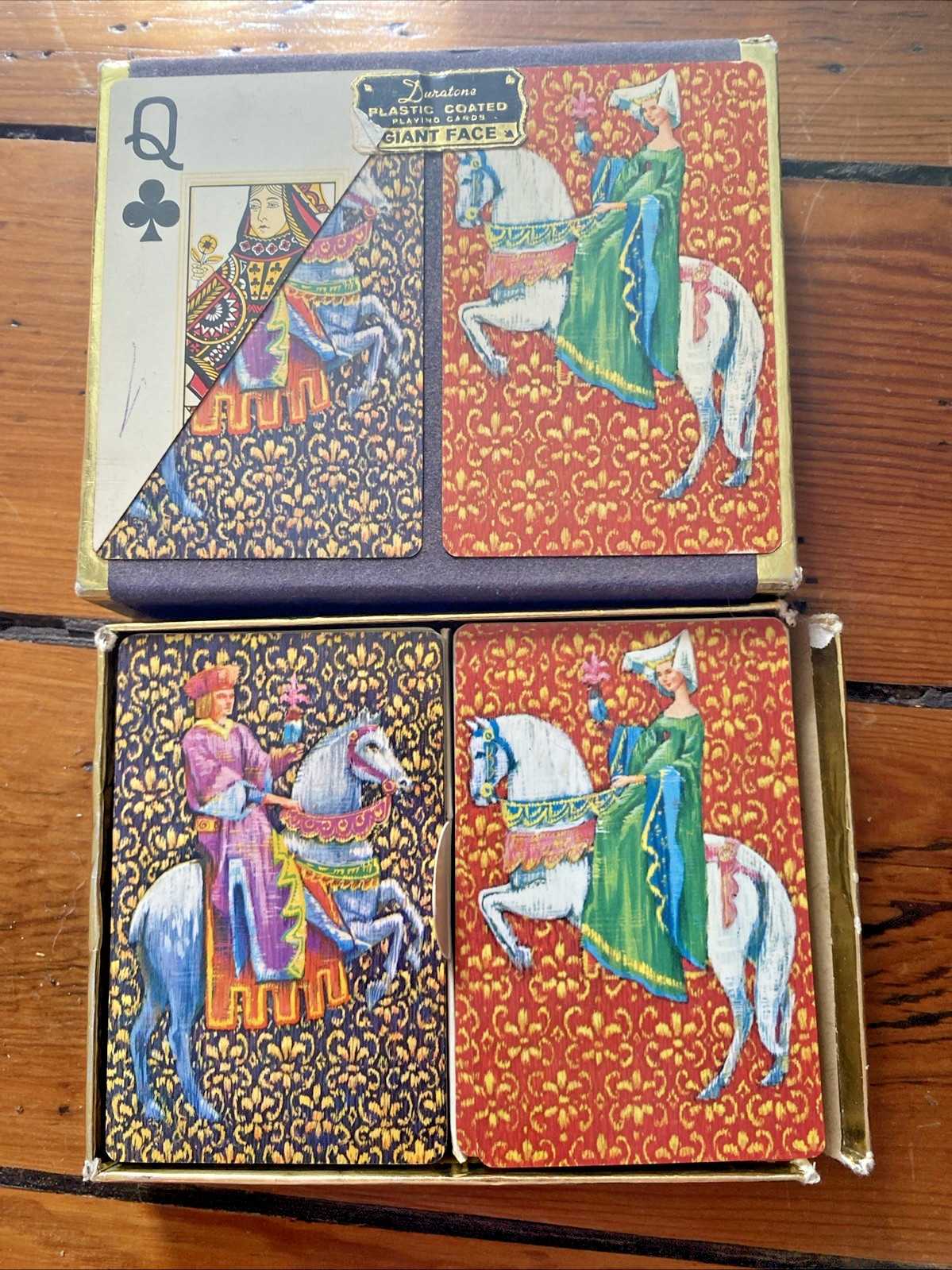 Vintage Playing Card Deck Duratone Medieval - Double Set (Full Deck) Vintage Playing Card Deck Duratone Medieval - Double Set (Full Deck)