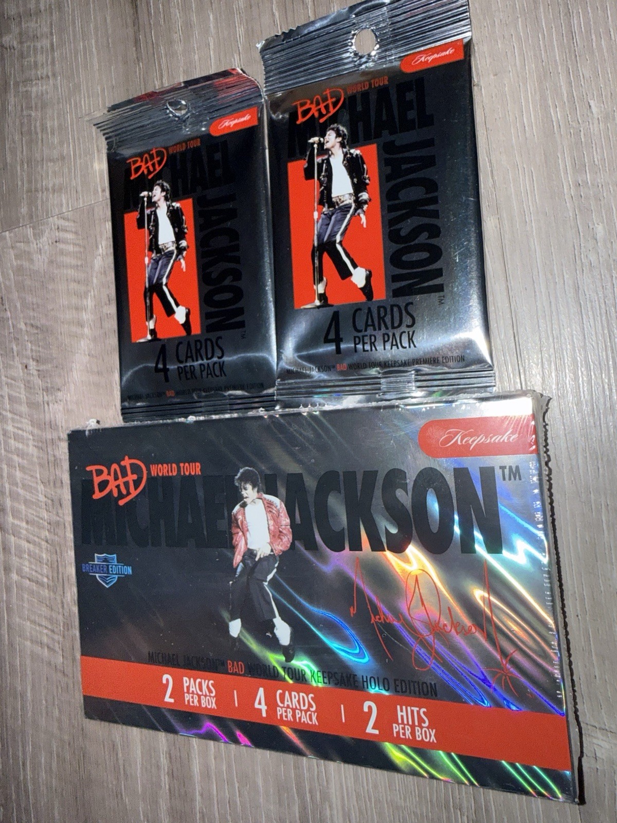 2025 Keepsake Michael Jackson "Bad" World Tour HOLO Breaker Box SEALED + 2 PACKS 2025 Keepsake Michael Jackson "Bad" World Tour HOLO Breaker Box SEALED + 2 PACKS