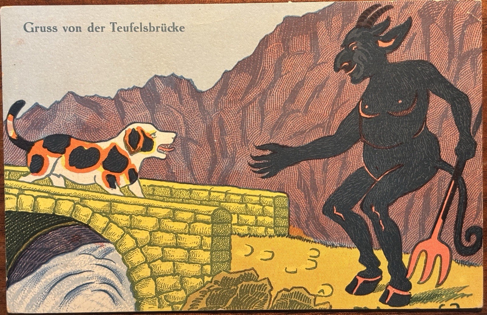 Antique Halloween Postcard 1907 Teufelsbrücke (Devil's Bridge) – Muller # 55 Antique Halloween Postcard 1907 Teufelsbrücke (Devil's Bridge) – Muller # 55