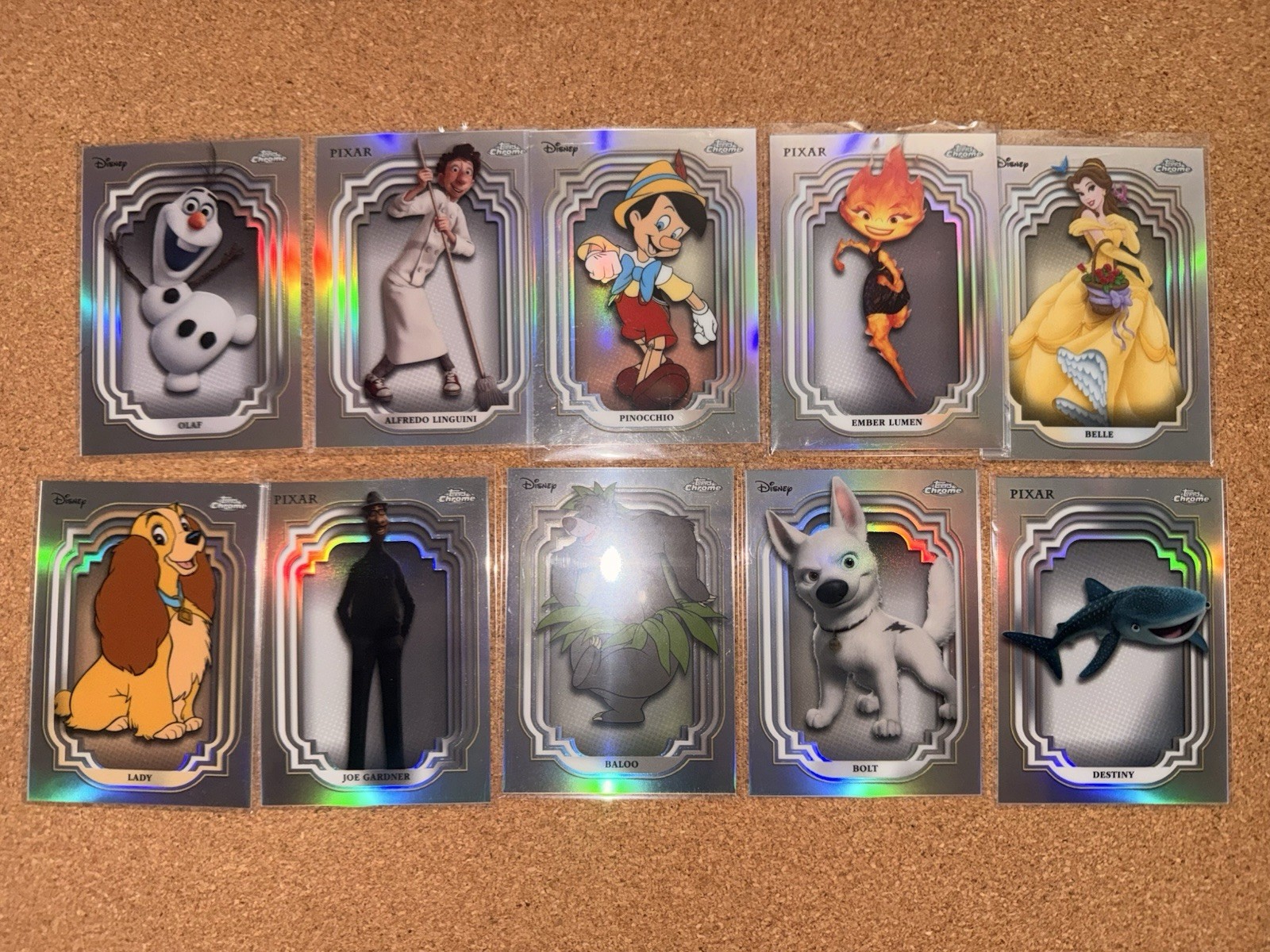 2024 Topps Chrome Disney Base Refractors Card Lot Of 10, Sleeved 2024 Topps Chrome Disney Base Refractors Card Lot Of 10, Sleeved