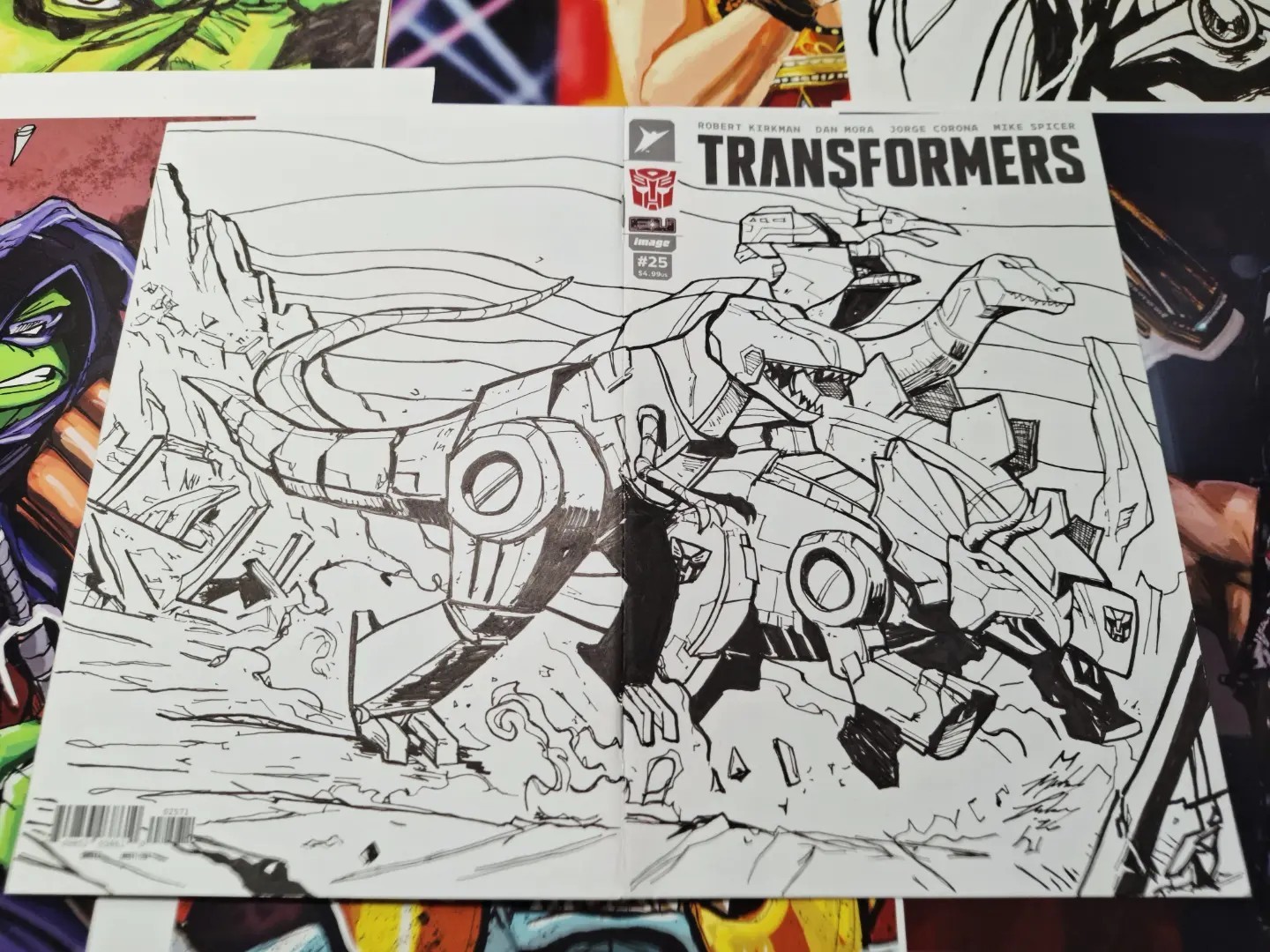 Dino Bots Sketch Cover Original Sketch Markers Art Signed by Michael Fulcher Dino Bots Sketch Cover Original Sketch Markers Art Signed by Michael Fulcher