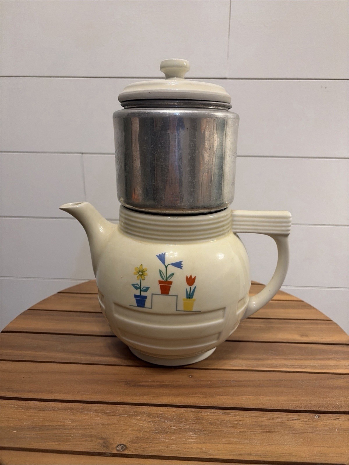 Vtg 1950s Drip-O-Lator Coffee Tea Pot, Enterprise Aluminum Co. - 6 Cup -Ceramic Vtg 1950s Drip-O-Lator Coffee Tea Pot, Enterprise Aluminum Co. - 6 Cup -Ceramic
