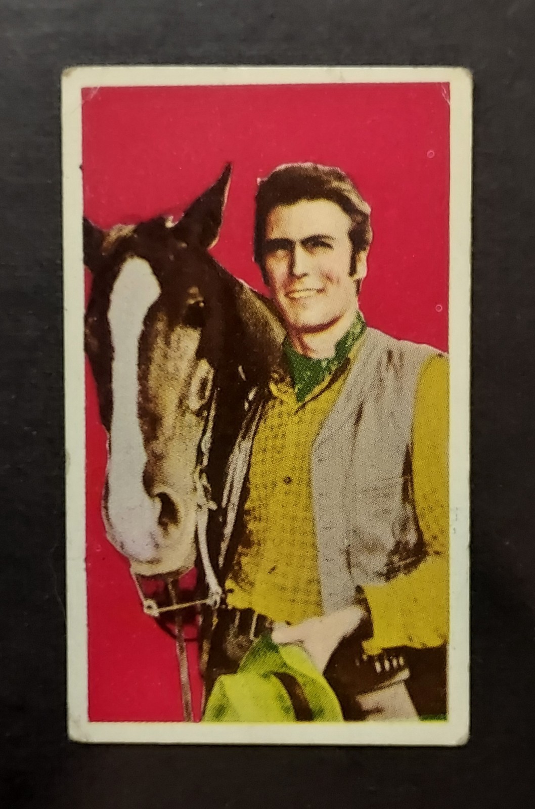 Vintage c. 1959 Japanese Clint Eastwood Rawhide Menko Card TV Western Cowboy