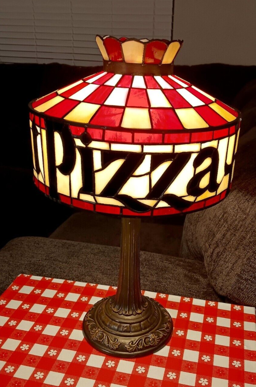 New Pizza Hut tiffany vintage style stained glass table lamp retro 80s 90s New Pizza Hut tiffany vintage style stained glass table lamp retro 80s 90s