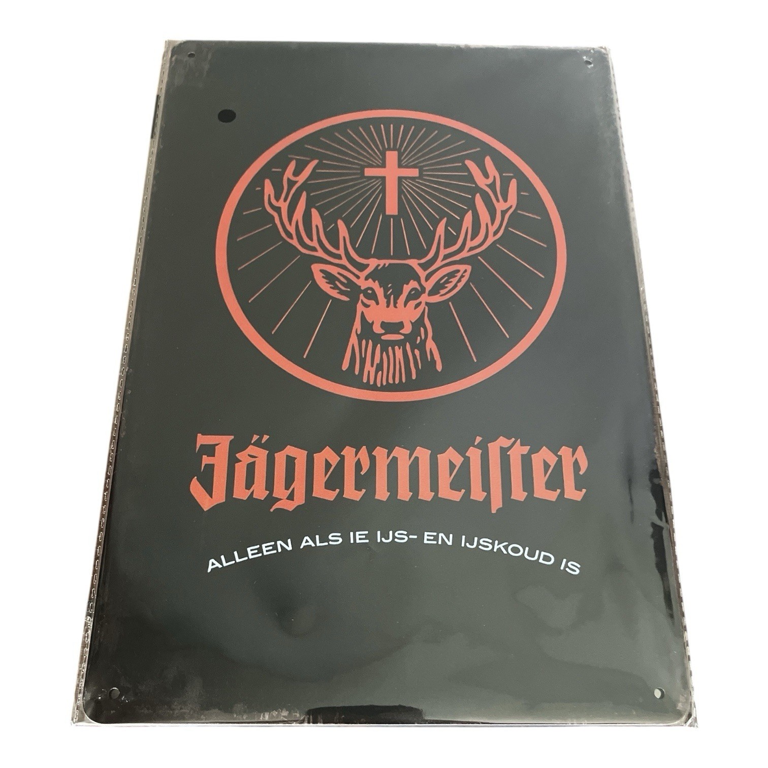 Jagermeister w/ Stag Logo Tin Metal Vintage Sign 8x12 Black & Orange NEW Jagermeister w/ Stag Logo Tin Metal Vintage Sign 8x12 Black & Orange NEW