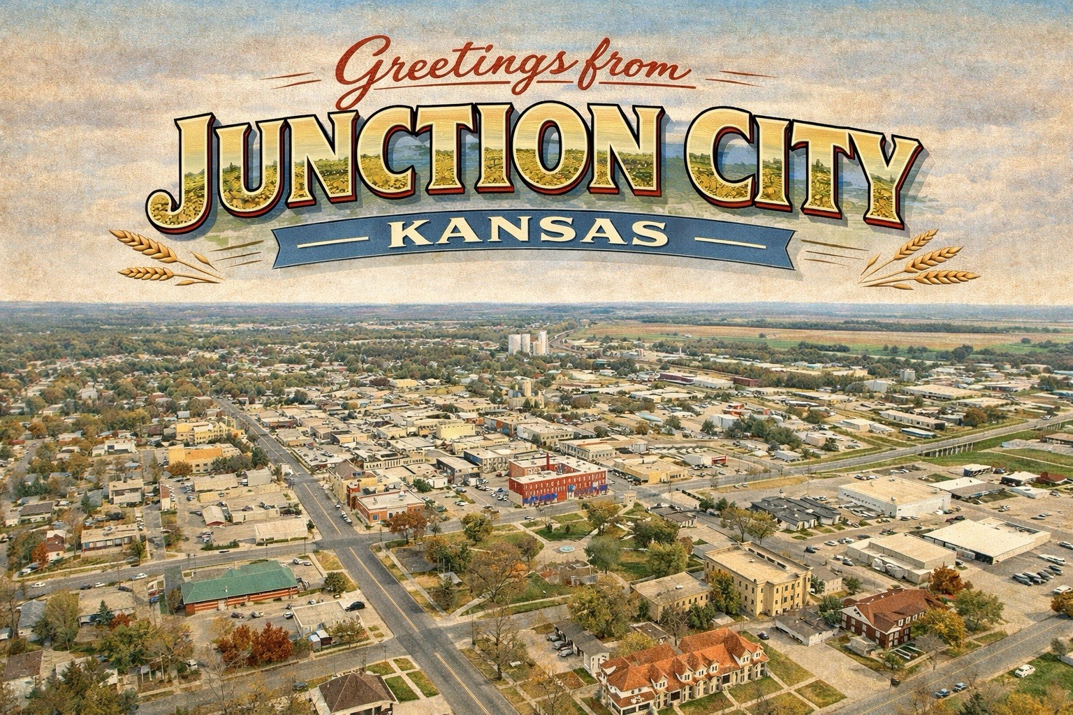 Greetings From Junction City, Kansas MODERN Postcard B150 Greetings From Junction City, Kansas MODERN Postcard B150