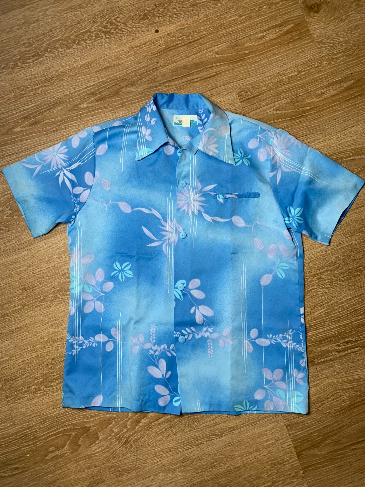 Vintage 70s Penneys Hawaii Blue Floral Hawaiian Aloha Shirt Mens M Resortwear Vintage 70s Penneys Hawaii Blue Floral Hawaiian Aloha Shirt Mens M Resortwear
