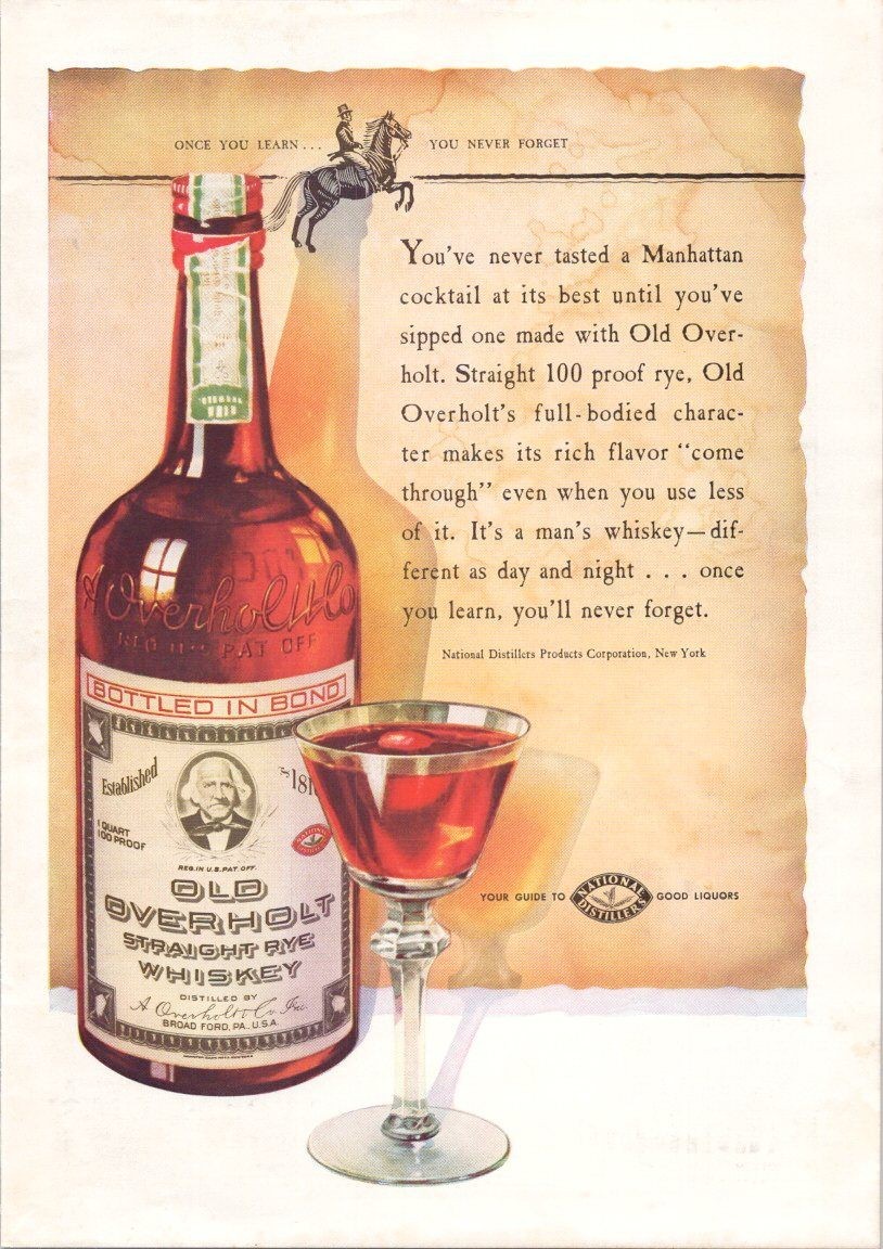 Old Overholt 1937 Vintage Print Ad Old Overholt 1937 Vintage Print Ad