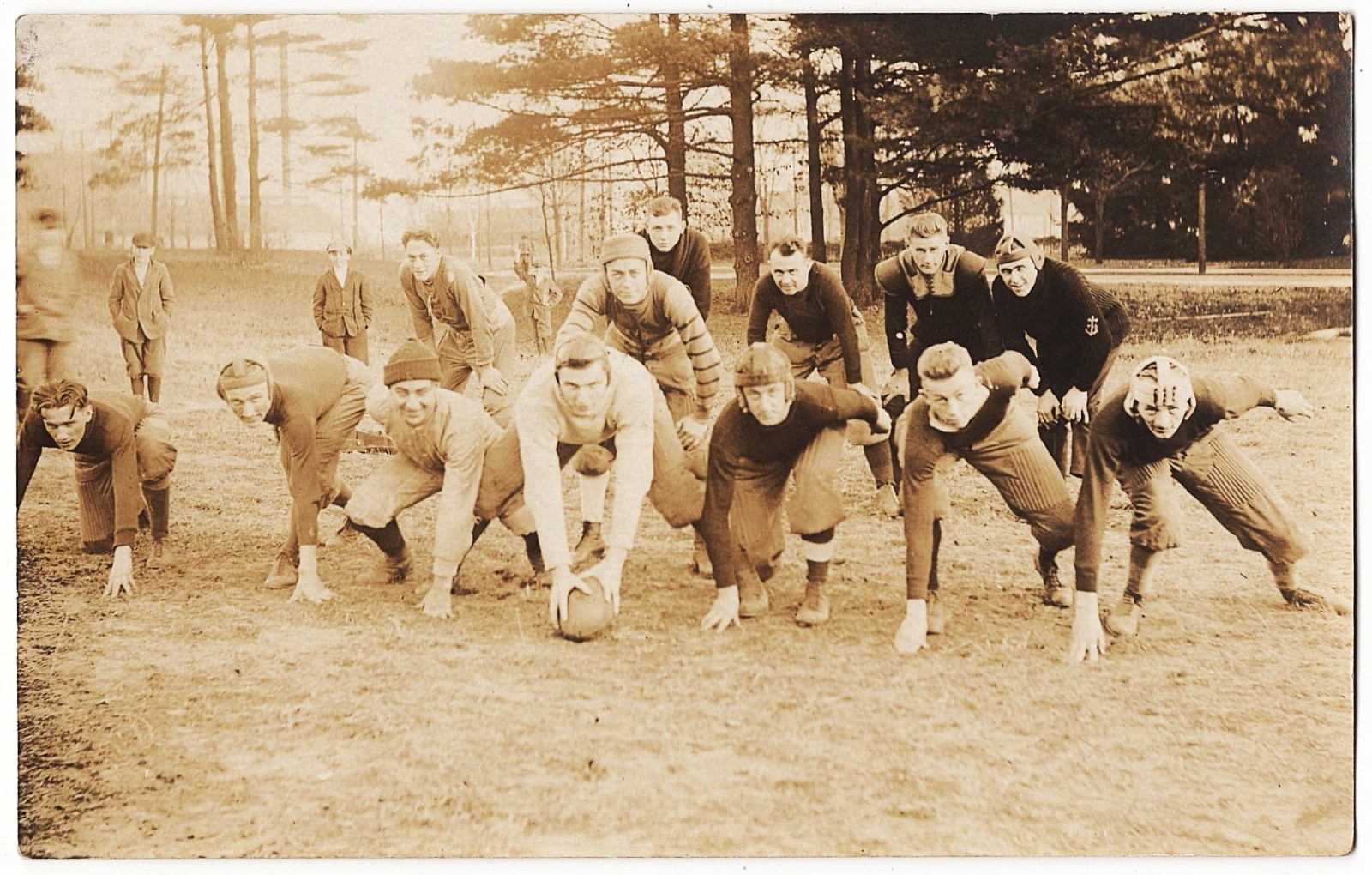 real photo Football Team In Formation antique postcard RPPC real photo Football Team In Formation antique postcard RPPC