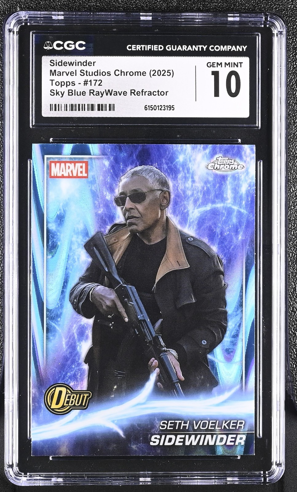 Sidewinder 2025 Topps #172 Chrome Marvel Sky Blue RayWave Refractor CSG 10 Sidewinder 2025 Topps #172 Chrome Marvel Sky Blue RayWave Refractor CSG 10