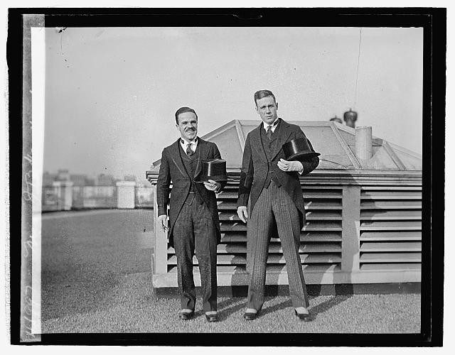 Photo:Mrs. J.B. Kendrick Men in Suits Holding Top Hats Rooftop 1926 1927 Photo:Mrs. J.B. Kendrick Men in Suits Holding Top Hats Rooftop 1926 1927